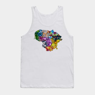 Spirograph Patterned Lithuania Counties Map Tank Top